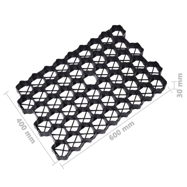 vidaXL Gressarmeringsmatter 16 stk svart 60x40x3 cm plast