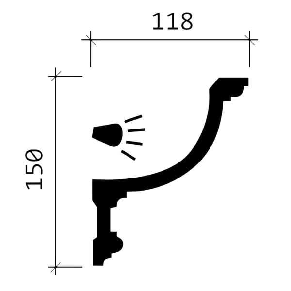 Taklister Profhome 150209-box 1 låda innehåller 8 lister 16 m