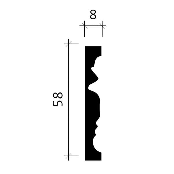 Væglister Profhome 151364-box 1 kasse med 27 lister 54 m