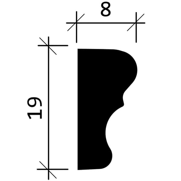 Vägglister Profhome 651321-box 1 låda innehåller 48 lister 96 m