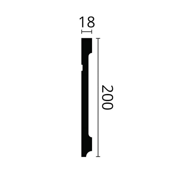 Jalkalista NMC WALLSTYL FD20-box 1 laatikko kanssa 6 listat 12 m