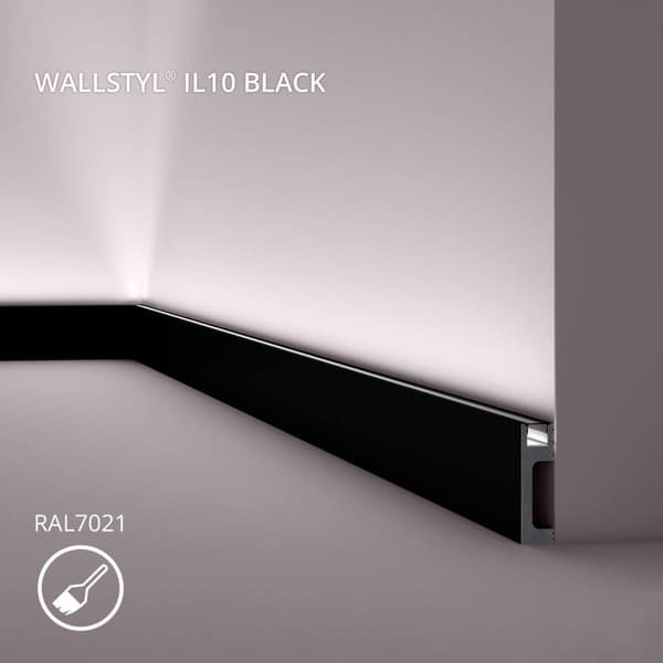 Golvlister NMC WALLSTYL IL10 BLACK-box 1 låda innehåller 14 lister 28 m