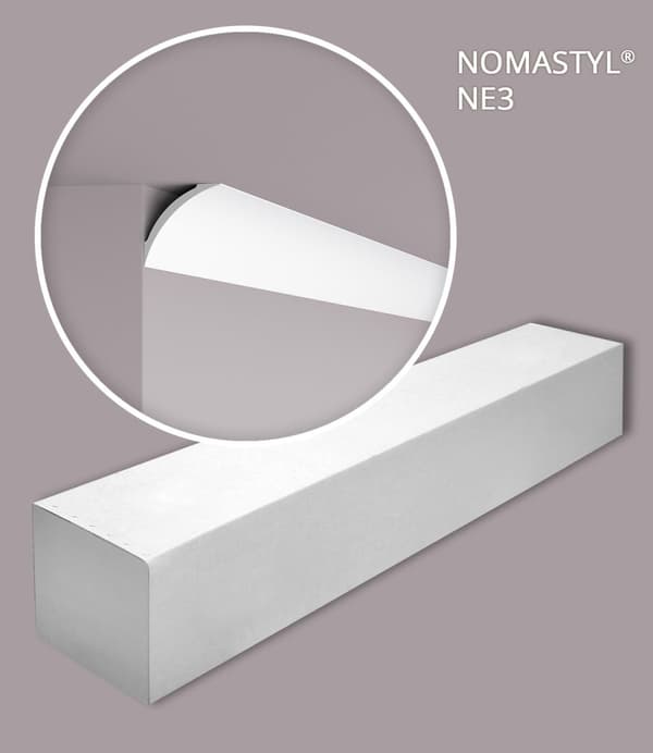Taklist NMC NOMASTYL NE3 PURE-box-10 1 låda innehåller 10 lister 20 m