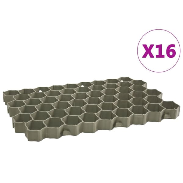 Gräsarmering 16 st grön 60x40x3 cm plast