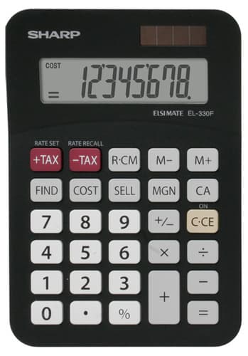 SHARP Bordsräknare EL-330FB svart