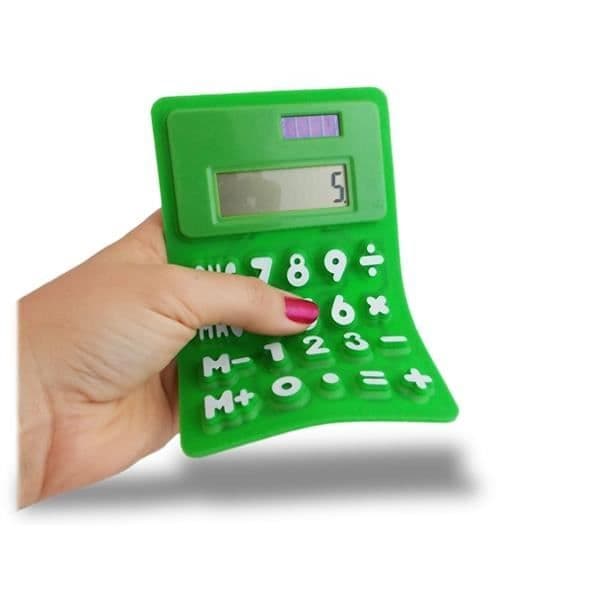 Kalkylator - Gul - Fällbar - Solenergi - Pocket - Stora knappar