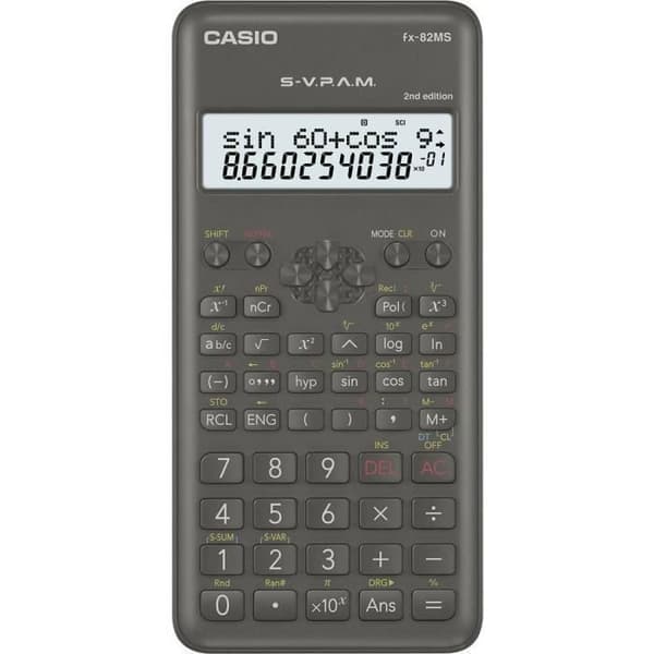 Casio FX-82MS 2nd Edition svart skolräknare med batteri(er)