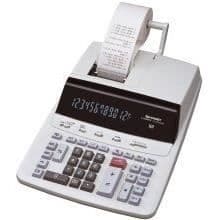 Miniräknare med skrivare - SHARP - CS-2635RHGYSE - Skärm och tryckt display - Grå - Batteri - skrivbord Svart, Silver