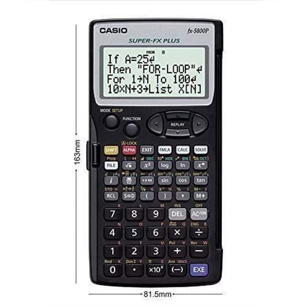 Programmerbar kalkylator - Casio - FX 5800 P - LCD-skärm - Bakgrundsbelysning - 200 g