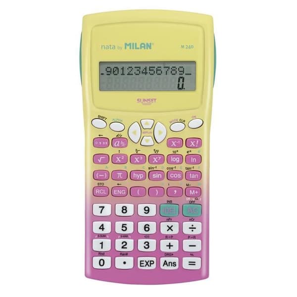 Vetenskaplig kalkylator - MILAN - M240 - Rosa/gul gradientfärg - Batteridriven - Ergonomisk Rosa, Gul