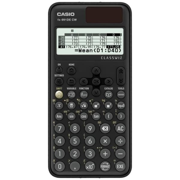 Casio FX-991DE CW Teknisk och vetenskaplig kalkylator svart Display: 10 batteridriven, solenergi (B x H x D) 77 x 10,7 x 162 Svart