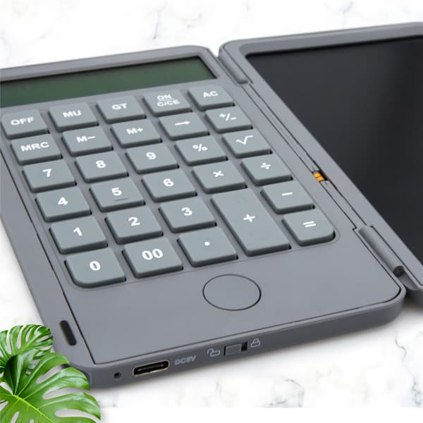 12-cifret lommeregner (med USB-opladning) lille lommeregner med 6,5 tommer skrivetavle