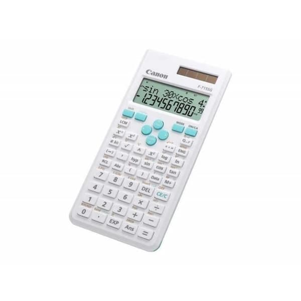 CANON F-715SG vetenskaplig kalkylator - 10 siffror + 2 exponenter - Solpanel och batteri - Vit med blått