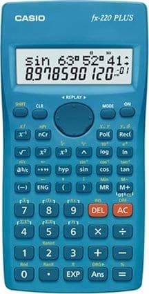CASIO SCIENTIFIC LEGNER FX-220PLUS-2 BLÅ, 12 CIFFER DISPLAY