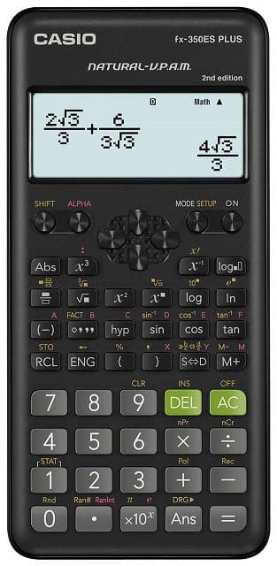 CASIO SCIENTIFIC REGNERE FX-350ESPLUS-2 SORT, 12 CIFFER DISPLAY Sort