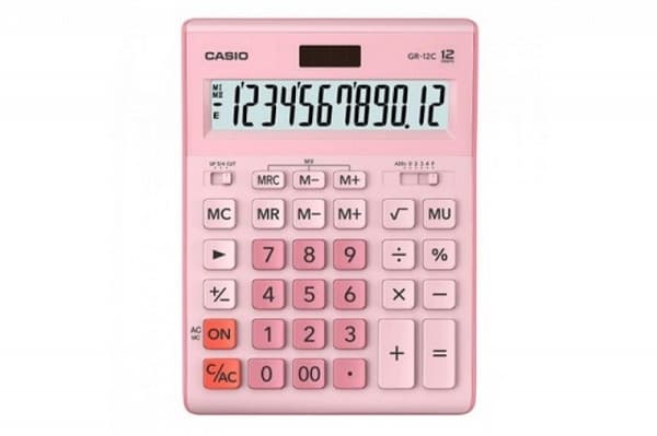 CASIO REGNERE GR-12C-PK KONTOR PINK, 12-CIFFER DISPLAY