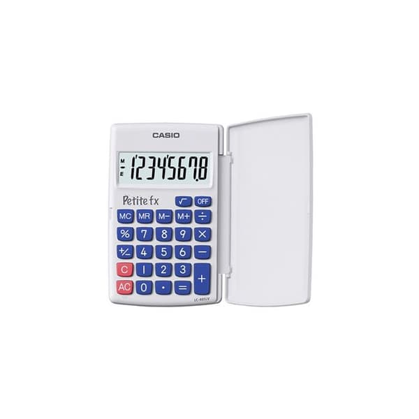 Skol kalkylator - Casio - Liten FX LC 401LV WE - Vit - LCD - Batteri