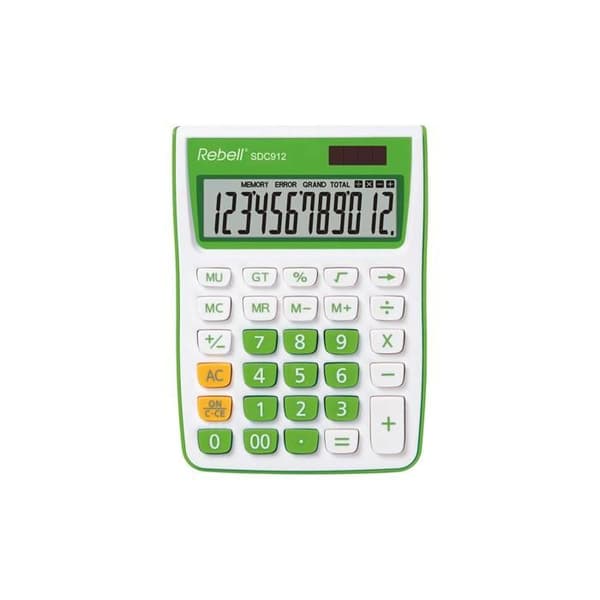 Skrivbordskalkylator - Okänd - SDC912+ GR - 12 siffror - LCD-skärm - Grön färg Grön
