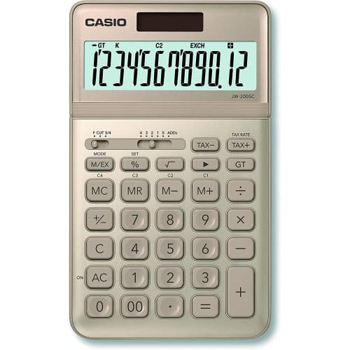 CASIO JW200SCGD - Calculators (183.5 × 109 × 10.8 mm) Guld
