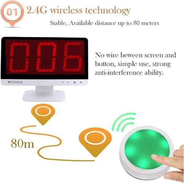 Buzzer System - Retekess - TM101 - 8 Knappar - Flera Svarsalternativ - Flerfärgad LED