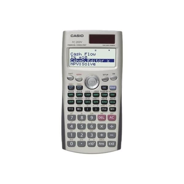 Finansiell kalkylator - Casio - FC-200V - 10 siffror - Solpanel - Punktmatrisdisplay
