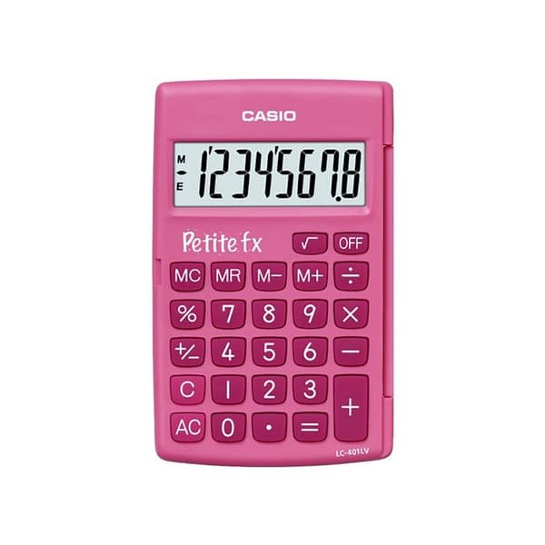 Räknare - CASIO - LC-401LV-PK - Vetenskaplig - Grafisk - Rosa - Stor kontrastskärm