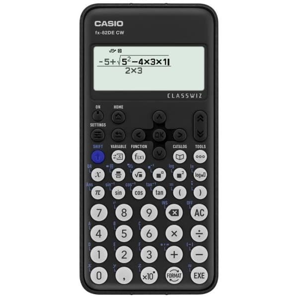 Casio FX-82DE CW Teknisk och vetenskaplig kalkylator svart Display: 10 batteridriven (B x H x D) 77 x 13,8 x 162 mm