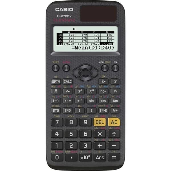 Casio FX-87DEX Teknisk och vetenskaplig kalkylator svart Display: 16 solar, batteridriven (B x H x D) 77 x 11 x 166 mm Svart