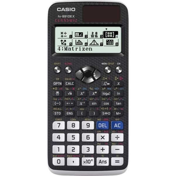 Casio FX-991DE X Teknisk och vetenskaplig kalkylator svart Display: 12 solceller, batteridriven (B x H x D) 77 x 11 x 166 mm Svart