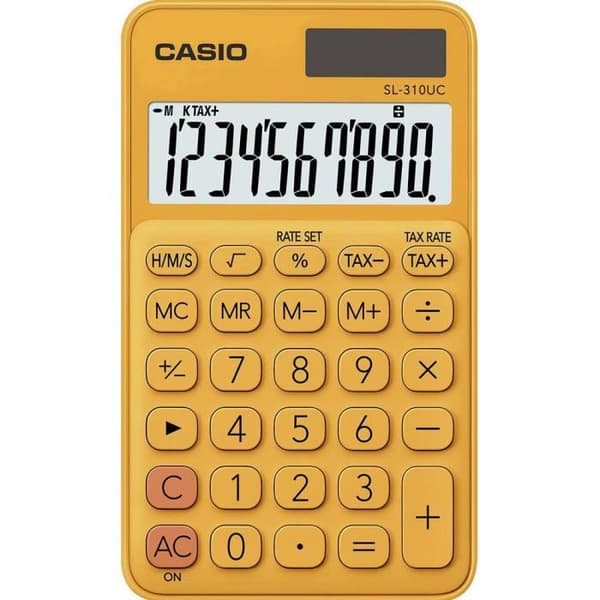 Pocketräknare - Casio - SL-310UC-RG - Orange - Solpanel - Kompakt 70x8x118mm Orange
