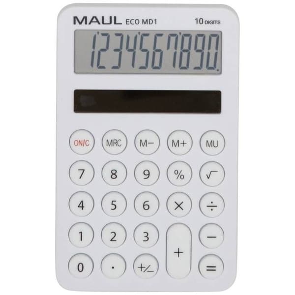 Maul ECO MD 1 Fickräknare svart Skärm: 10 solar (B x H x D) 76 x 120 x 13 mm