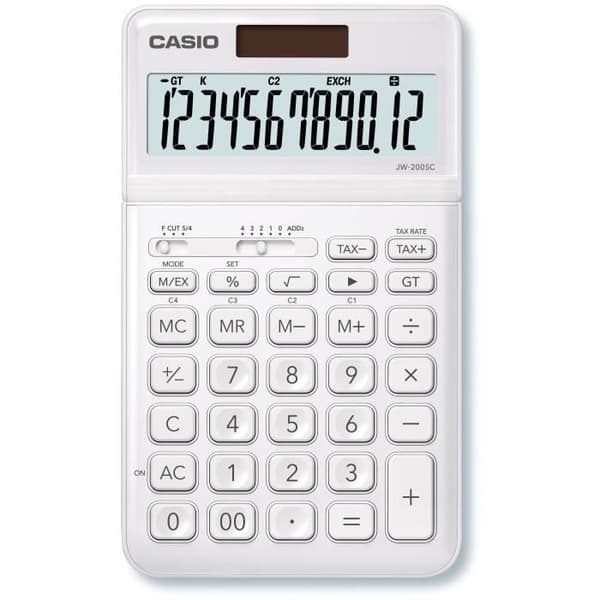 CASIO JW-200SC-WE-S-EP skrivbordsräknare vit