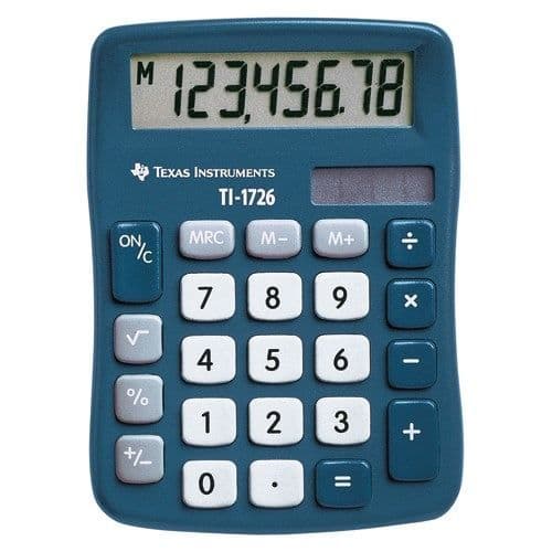 TEXAS - TI 1726 8-siffrig fickkalkylator Blå