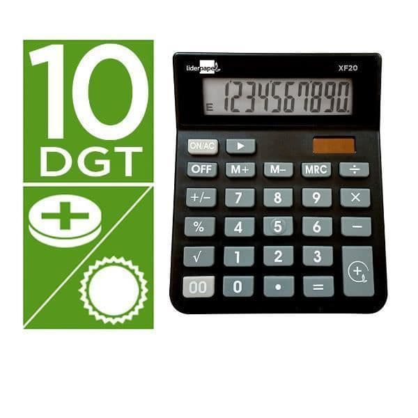 KONTORSPRODUKTER / MATERIEL, Miniräknare, Fickräknare, Liderpapel Calc Sobxf20 10d S+p Neg 127x105 Egenskaper Svart