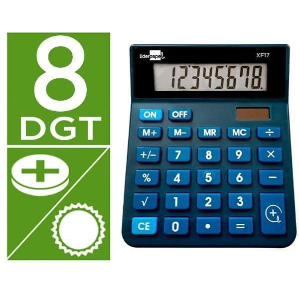KONTORSPRODUKTER / MATERIEL, Miniräknare, Fickräknare, Liderpapel Calc Sobxf17 8d S+p Az 127x105x2 Egenskaper
