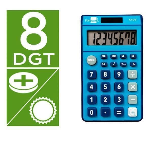 KONTORSPRODUKTER / MATERIEL, Miniräknare, Fickräknare, Liderpapel Calc Bolxf09 8d S+p Az 115x65x8 Egenskaper