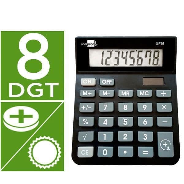KONTORSPRODUKTER / MATERIEL, Miniräknare, Fickräknare, Liderpapel Calc Sobxf16 8d S+p Neg 127x105x Egenskaper