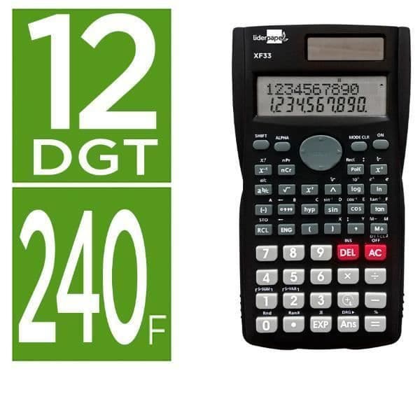 KONTORSPRODUKTER / MATERIEL, Miniräknare, Fickräknare, Liderpapel Calc Cixf33 12d 240 S+pne 156x85 Egenskaper