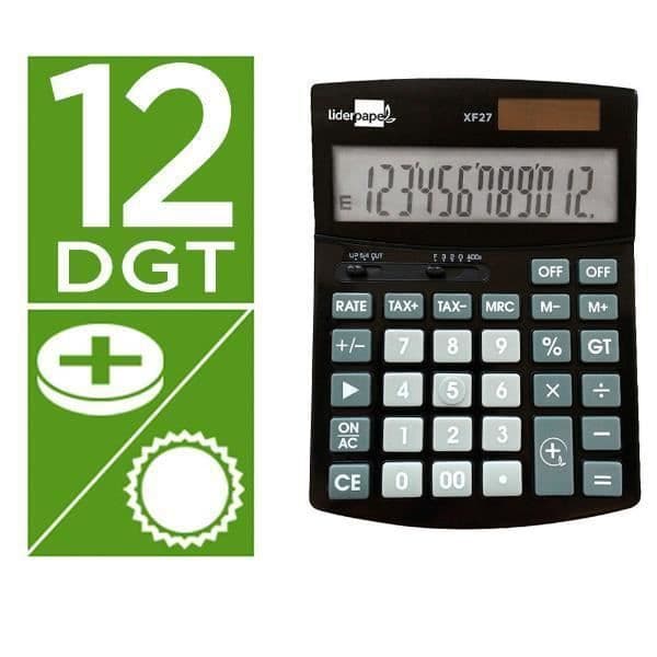 KONTORSPRODUKTER / MATERIEL, Miniräknare, Fickräknare, Liderpapel Calc Sobxf27 12d T S+pne 155x115 Egenskaper