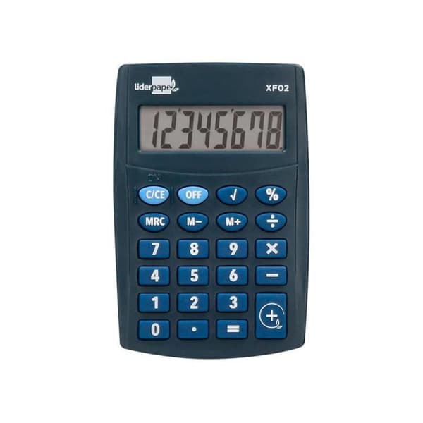 Liderpapel xf02 fickräknare 8 siffror med batteri 99x64x9 mm färg blå