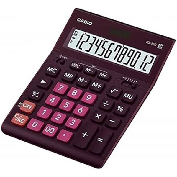 Skrivbordskalkylator - Casio - GR-12C-WR - 12 siffror - lila - batteridriven