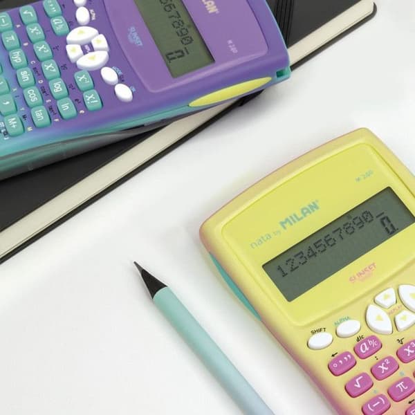Vetenskaplig kalkylator - MILAN - M240 - Rosa/gul gradientfärg - Batteridriven - Ergonomisk
