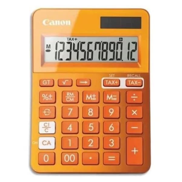 Kontorsräknare - CANON LS-123K - 12 siffror - Solpanel och batteri - Metallic orange