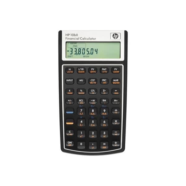 Finansiell kalkylator - HP - 10bII - Batteri - Svart - 100 professionella funktioner