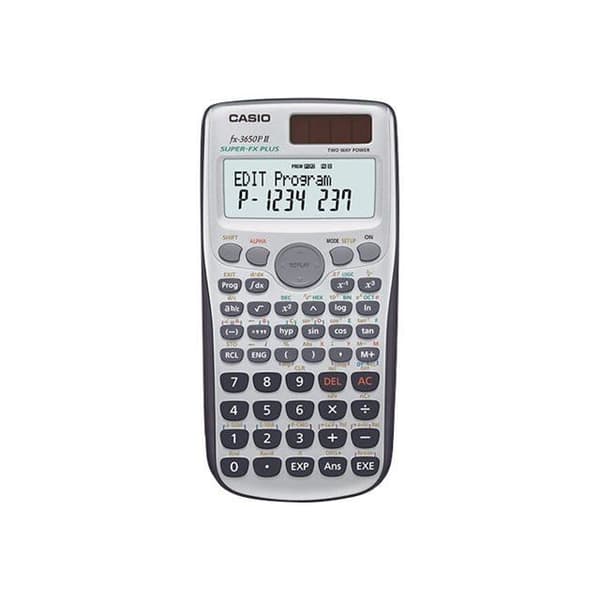 Vetenskaplig kalkylator - Casio - FX-3650P II - 10 siffror + 2 exponenter - Solpanel - Batteri