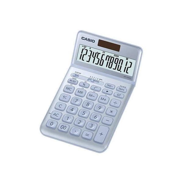 Skrivbordsräknare - Casio - JW-200SC - 12 siffror - Solpanel - Blå färg Blå