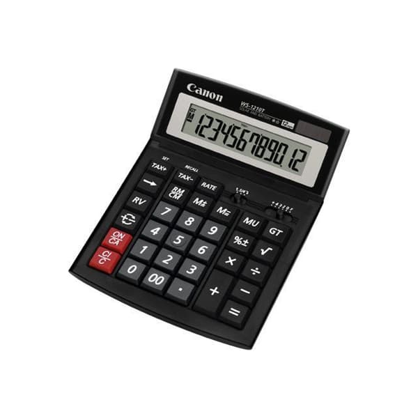 Kommersiell/finansiell kalkylator - CANON - WS-1210T - 12 siffror - LCD - Dubbel strömförsörjning Svart