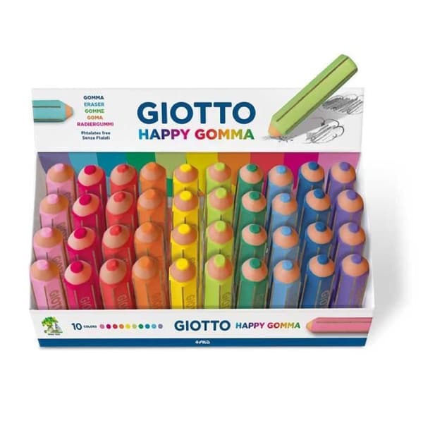 Gomme - Giotto - F233800 - Gummi - Blå färg - Display 40 stycken