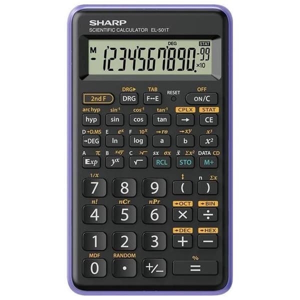 SHARP vetenskaplig kalkylator EL501TBVL Svart, Lila