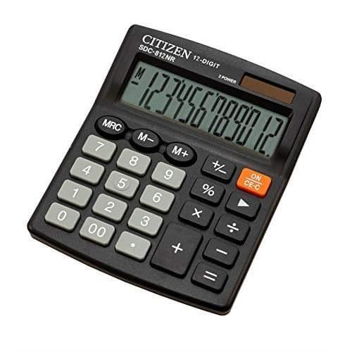 Citizen CI-SDC812NR Miniräknare SDC812NR Desktop BusinessLine Svart Svart